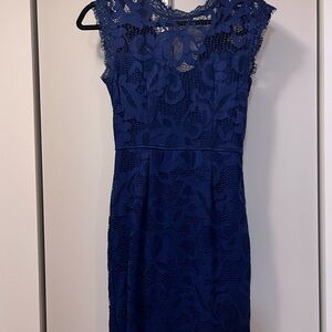Elegant Navy Lace Dress